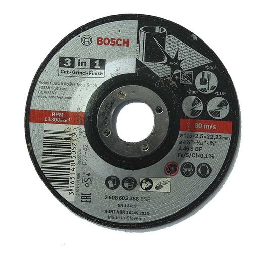 Disco De Corte 3 En 1 4-1/2" X 0.0984" X 0.875" Bosch.