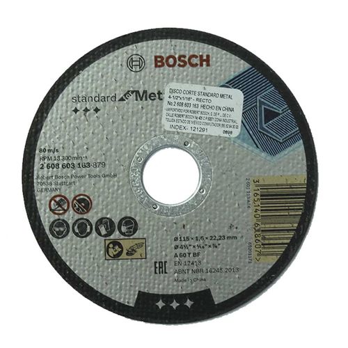 Disco De Corte Para Metal 4 1/2" X 1/16" (3163) Bosch