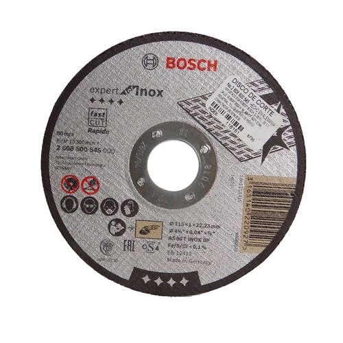 Disco De Corte Expert For Inox Rapido Recto 4-1/2" X 0.04" X 7/8" Bosch.